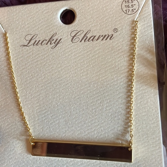 🌟✨🌹NEW BOUTIQUE BOUGHT SOLID GOLD DIPPED BAR NECKLACE 🌹✨🌟 - Picture 2 of 3